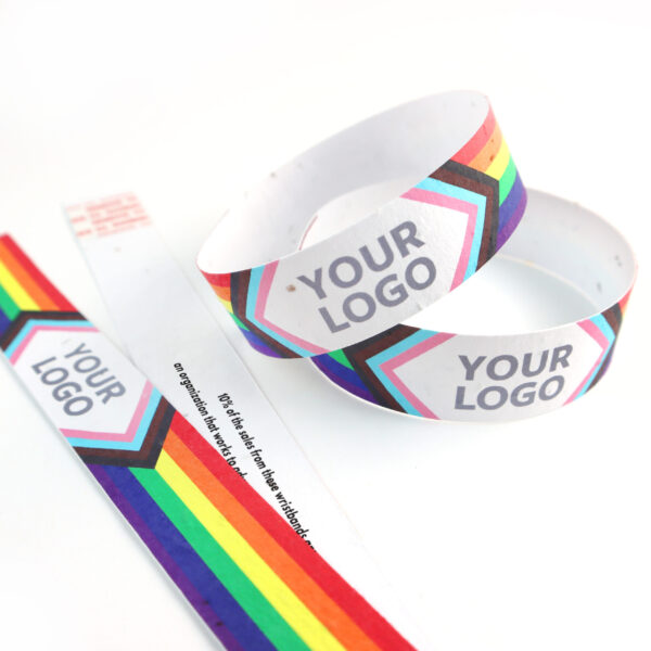 Samenpapier Armband / Einlassband mit Regenbogenfarben