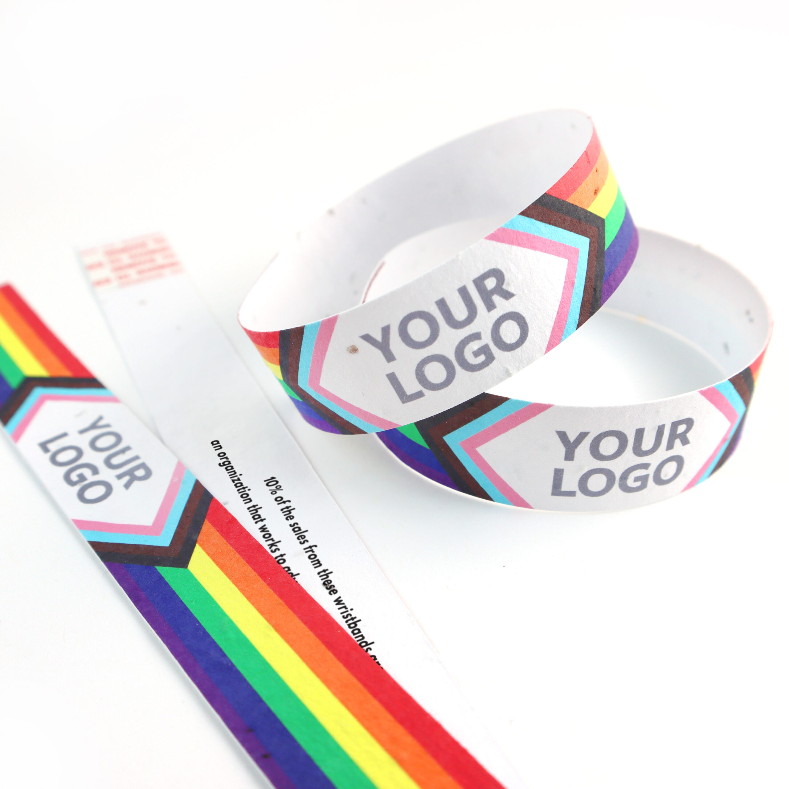 Samenpapier Armband / Einlassband mit Regenbogenfarben
