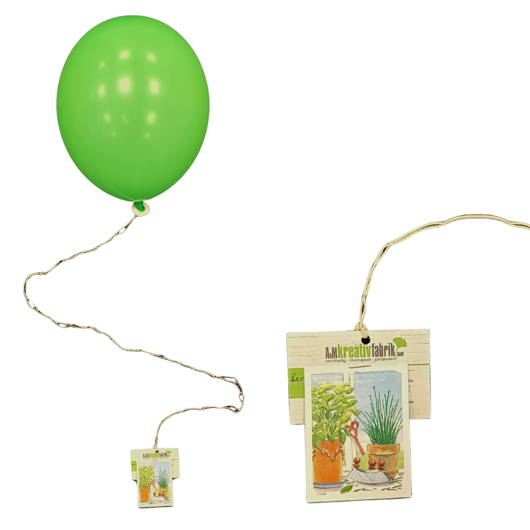Bio Luftballon mit Anhänger Samentütchen
