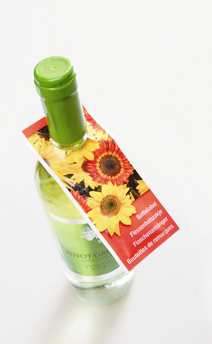 Flaschenanhänger mit Samen