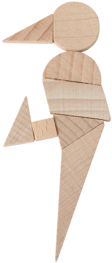 Mini-Puzzle aus Holz Vogel