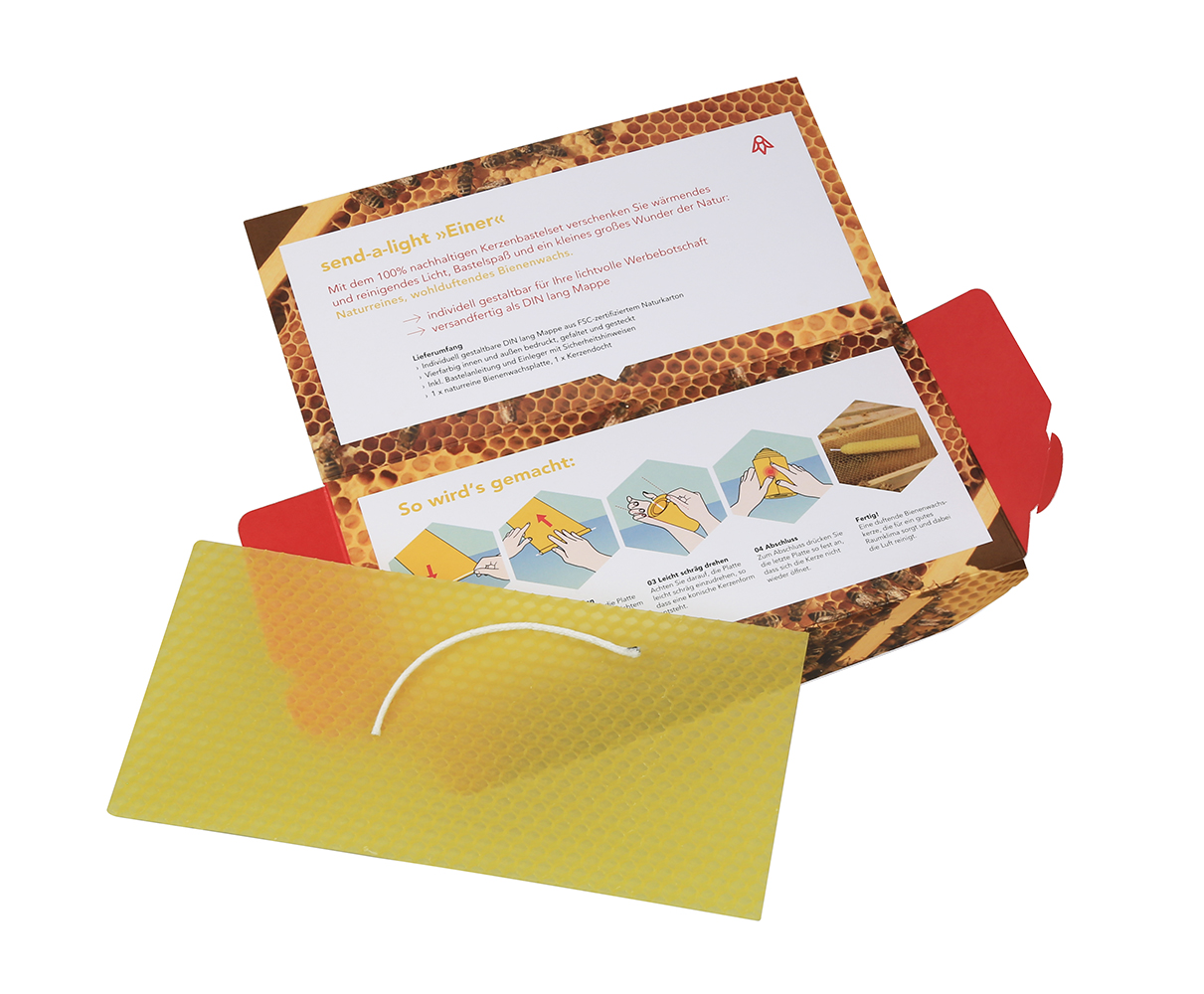 Bienenwachskerzen Bastelset mit einer Kerze