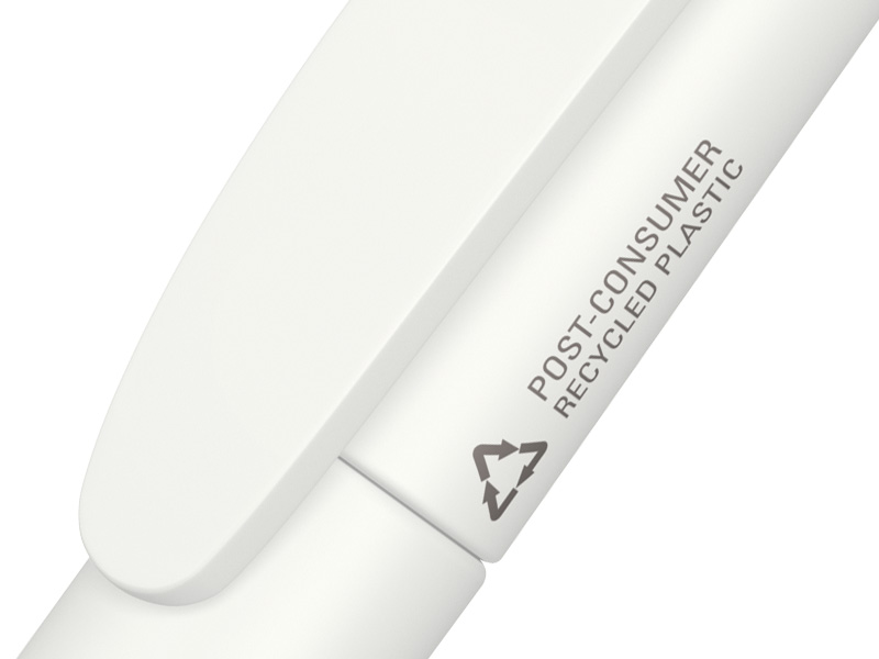 Drücker vom Recycling-Kugelschreiber Iconic Recy in weiß