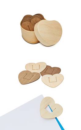 Büroklammern aus FSC-Holz Herz