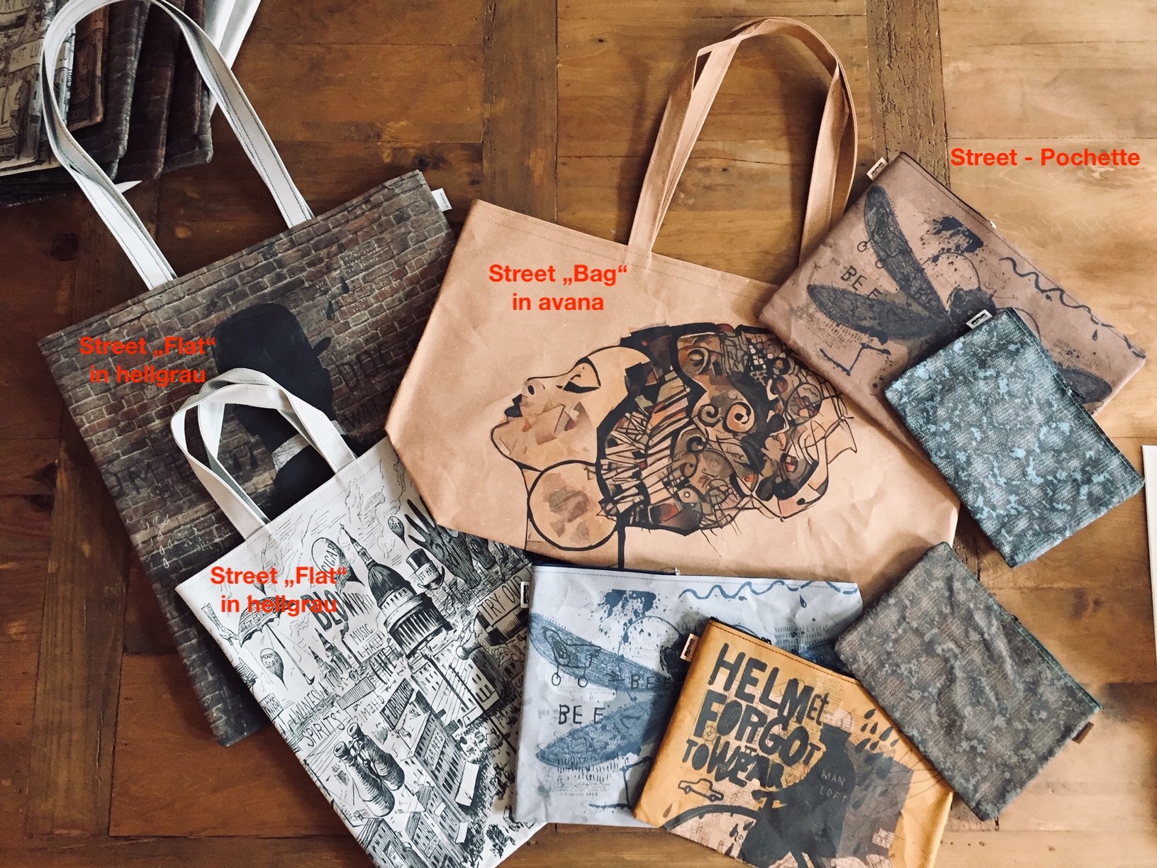 Ecofriendly Tragetasche StreetFLAT Designbeispiele