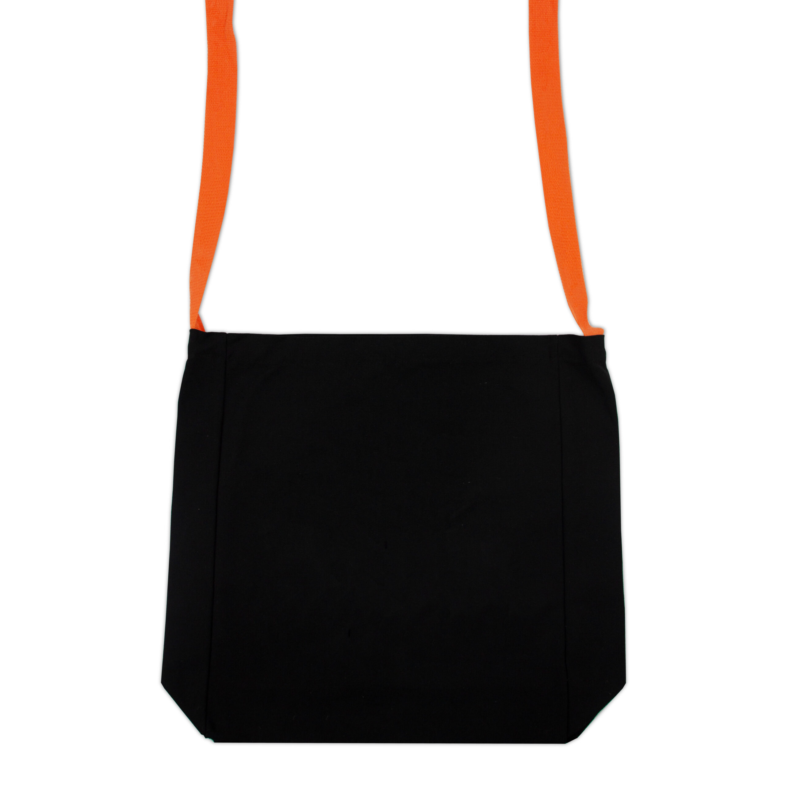 Schultertasche mit orangenen Riemen