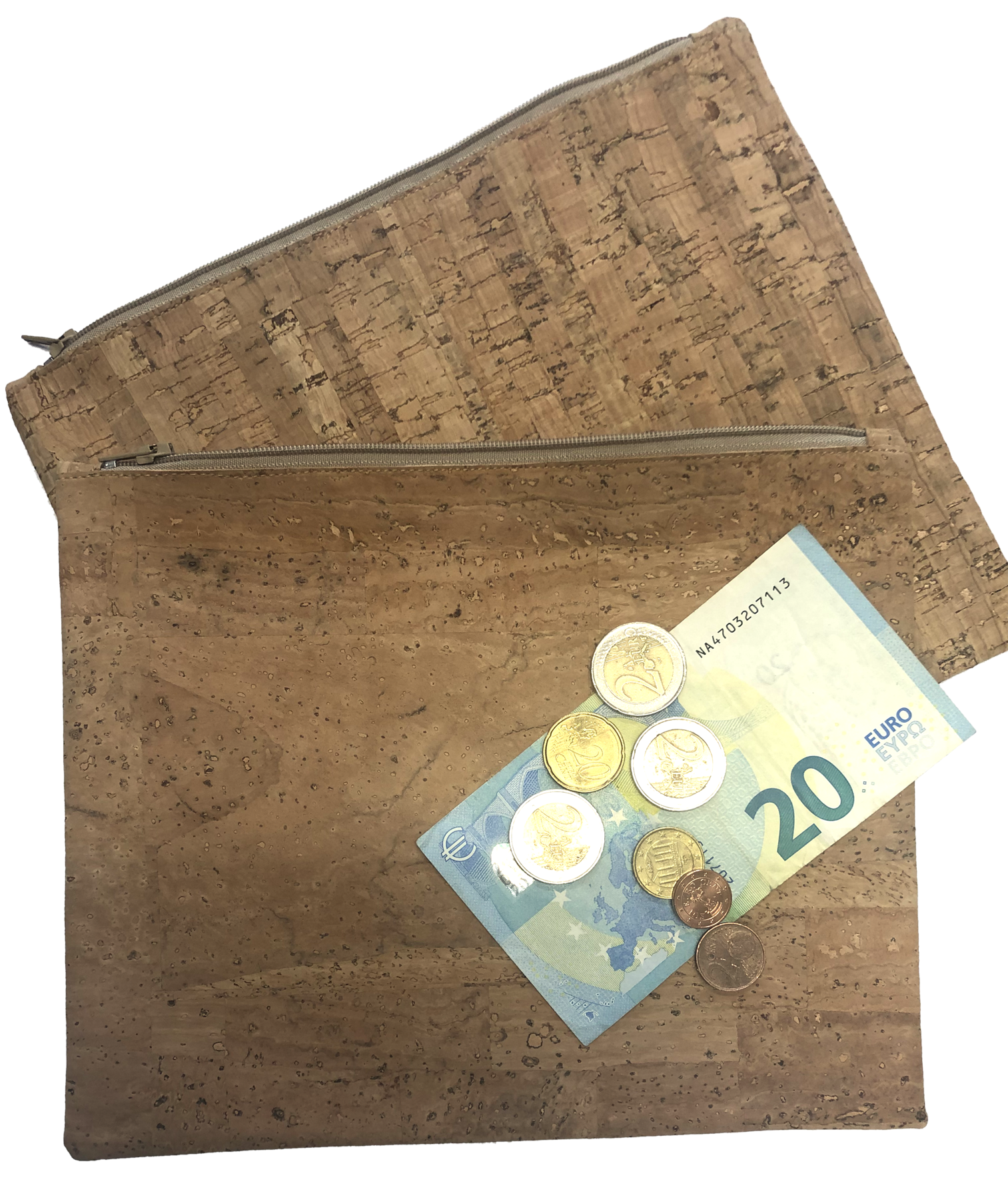 Banktaschen aus Naturkork mit Druck
