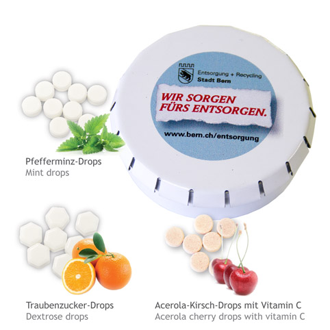 Bio-Traubenzucker in runder Klick-Klack-Dose