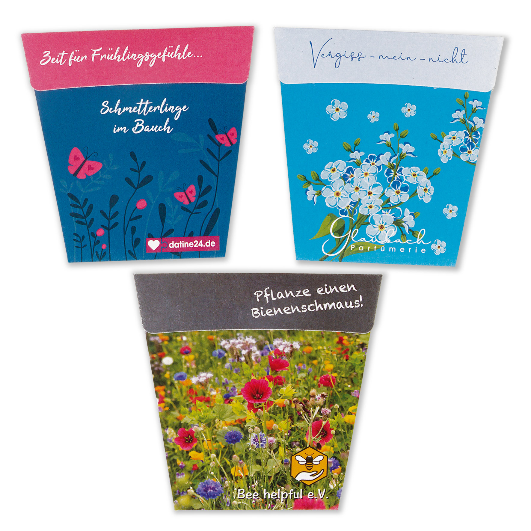 Blumentopfkarte mit Frühlingsblumen