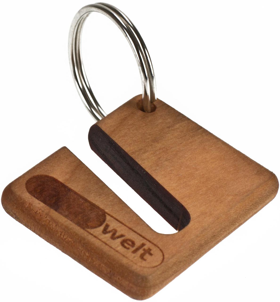 Holz Schlüsselanhänger Handyhalter mit Gravur