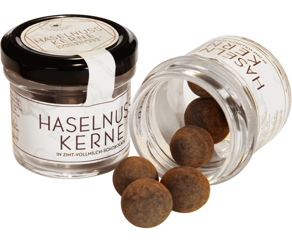 Zim-Vollmilch-Haselnusskerne im Glas
