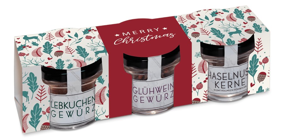 3er weihnachtliches Gewürzset