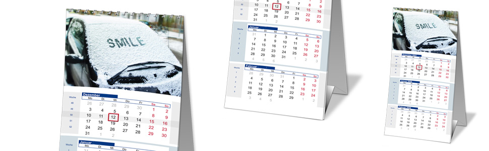 3-Monats-Tischkalender personalisiert