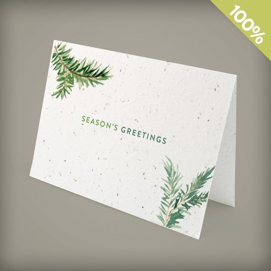 Weihnachtskarte aus Samenpapier