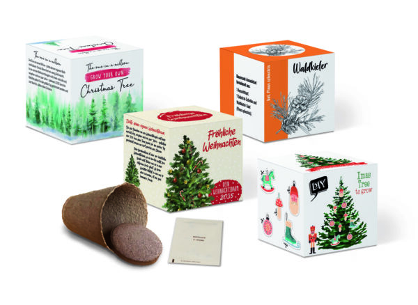 Pflanzset für Tannenbäume mit individuell bedruckter Verpackung