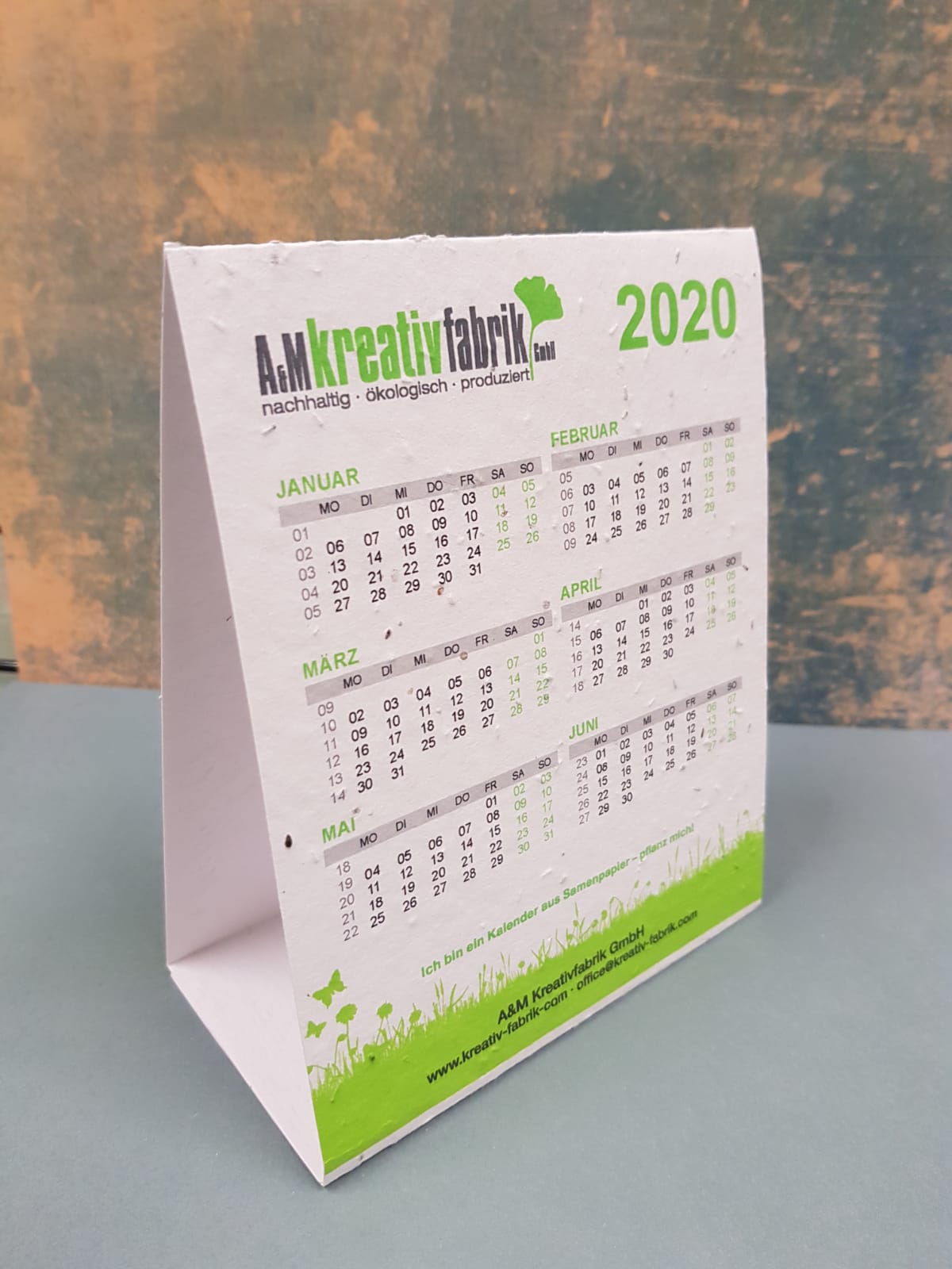 Samenpapier Tischkalender von A&M Kreativfabrik