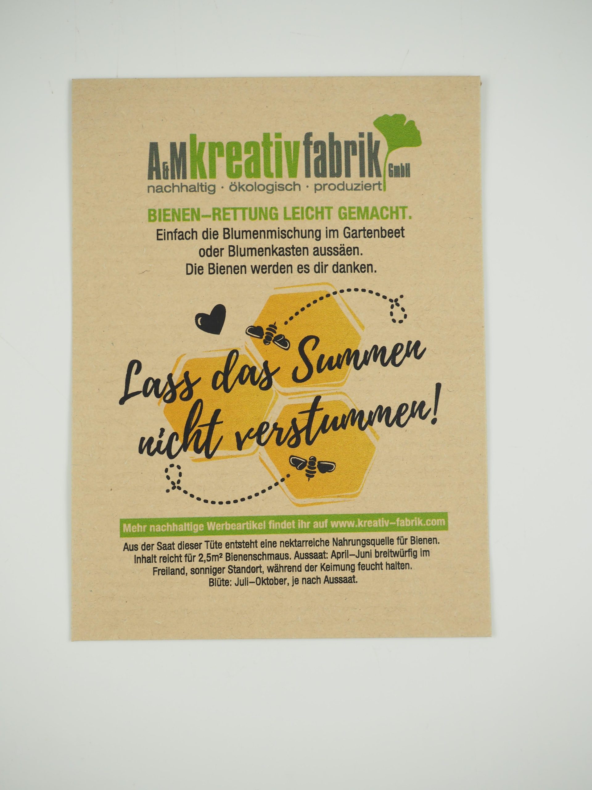 Bienensamentüten von A&M Kreativfabrik