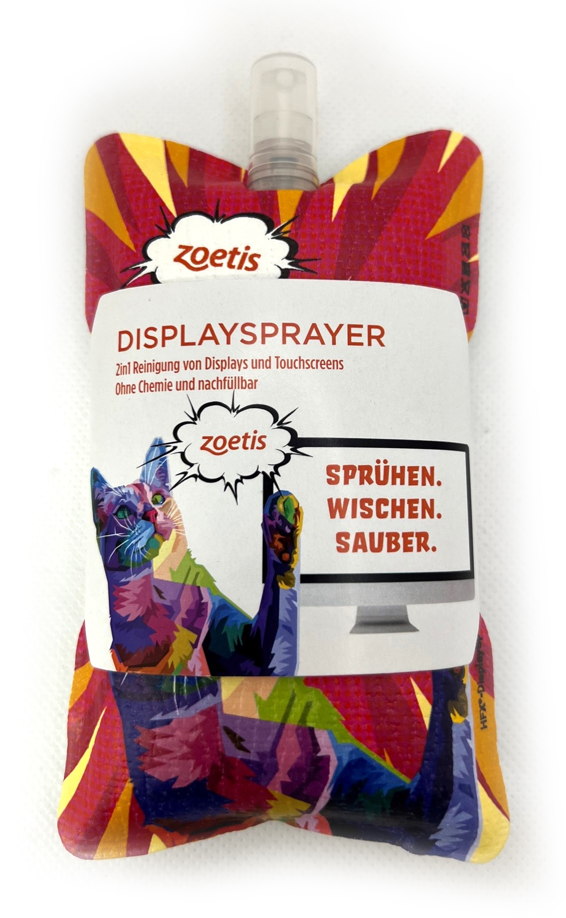 Display Sprayer mit Werbeaufdruck Zoetis