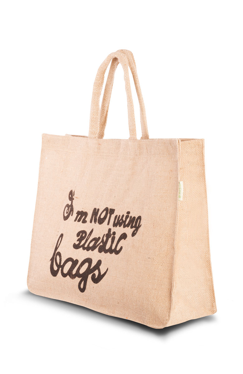 Jutetasche beige mit Druck