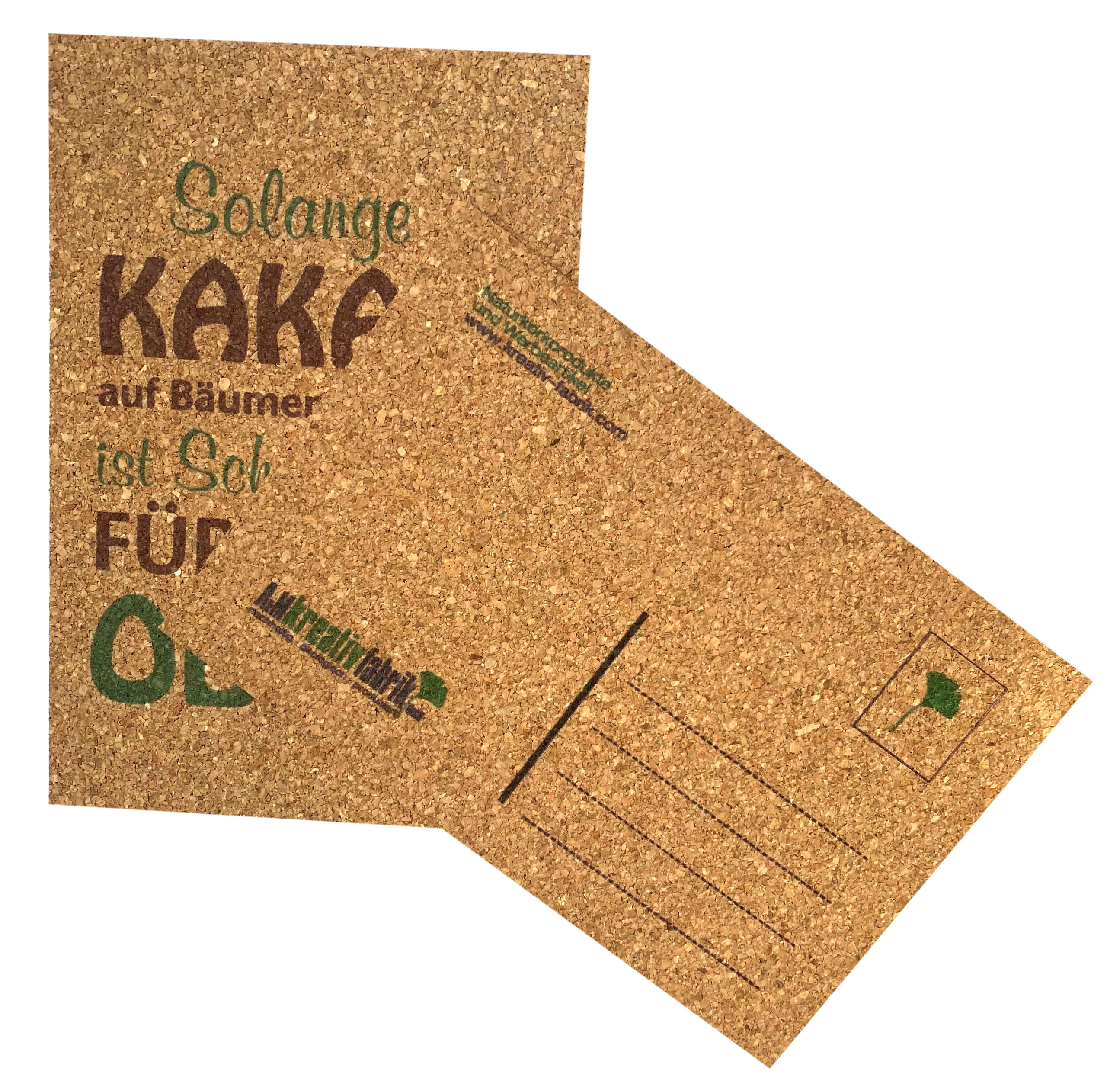 Postkarten aus recyceltem Kork