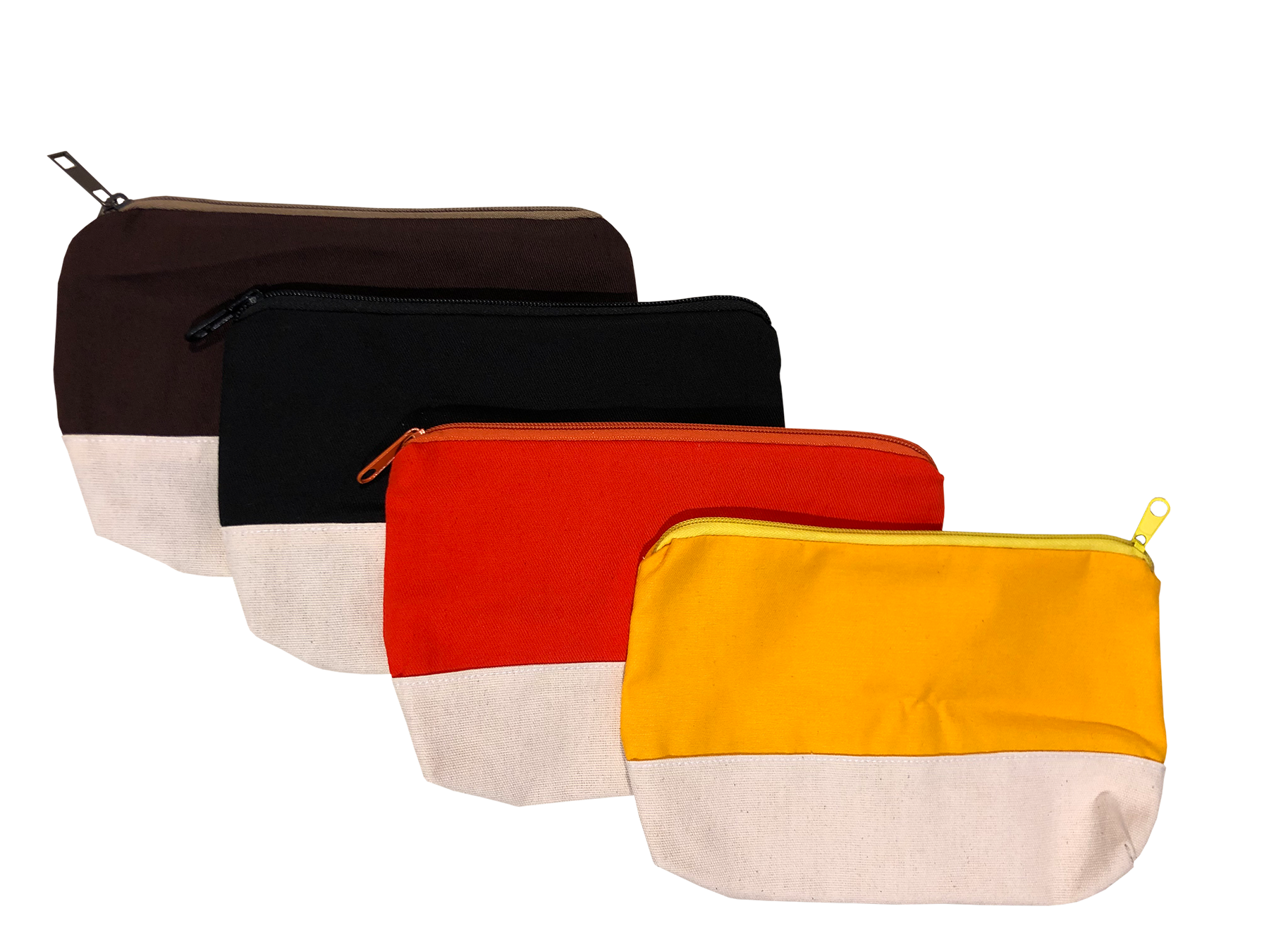 Bio Kosmetiktaschen vier verschiedene Farben