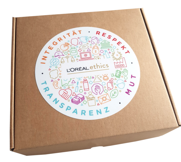 Geschenkbox mit Aufkleber für Gewürz-Sets