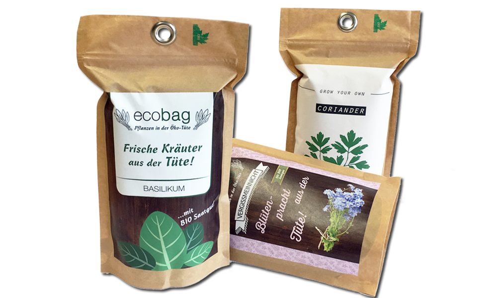 Eco Pflanztüte mit Werbeanbringung