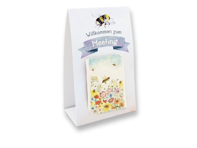 Tischaufsteller mit Blumensamen Veggie-Tütchen