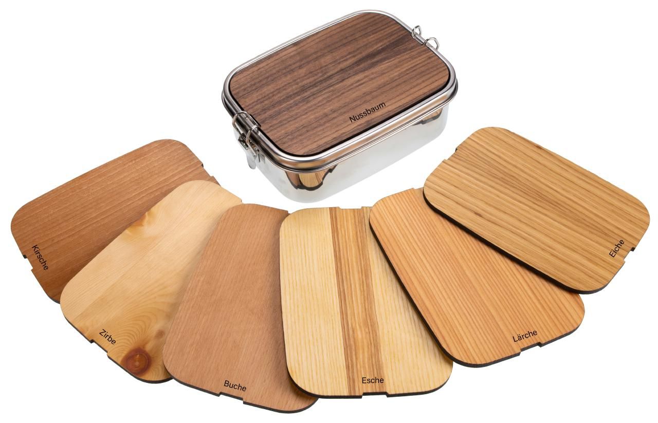 Lunchbox mit Schneidbrett verschiedene Holzarten