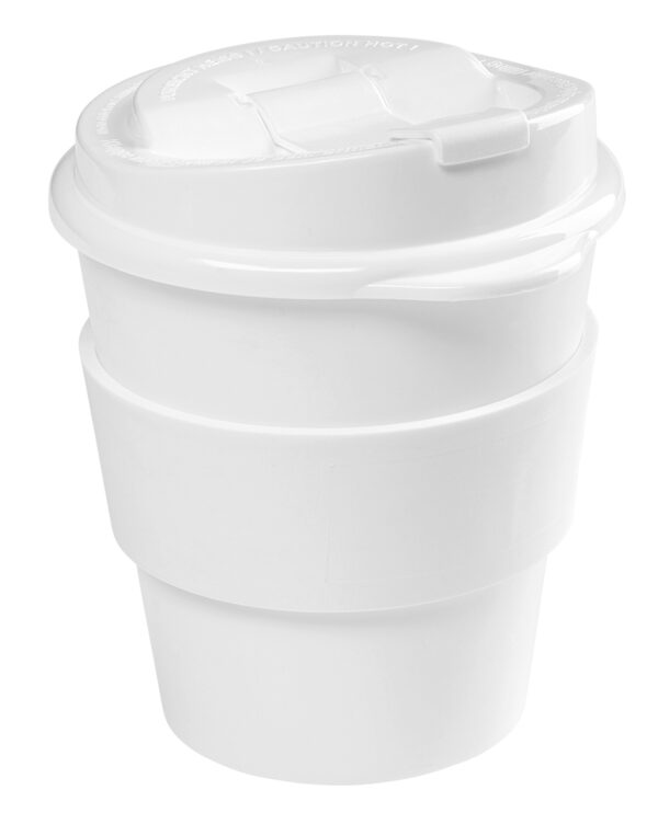 Bio Kaffeebecher für Unterwegs weiss