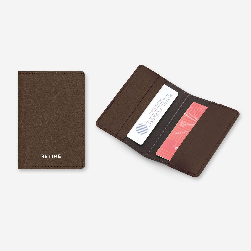 Kartentäschchen aus recycelten Lederfasen zum Klappen