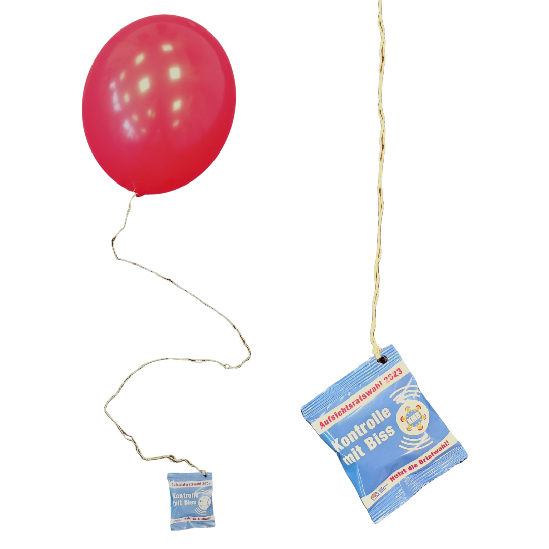 Bio Luftballon mit Anhänger Bio Gummibärchen Werbetüte