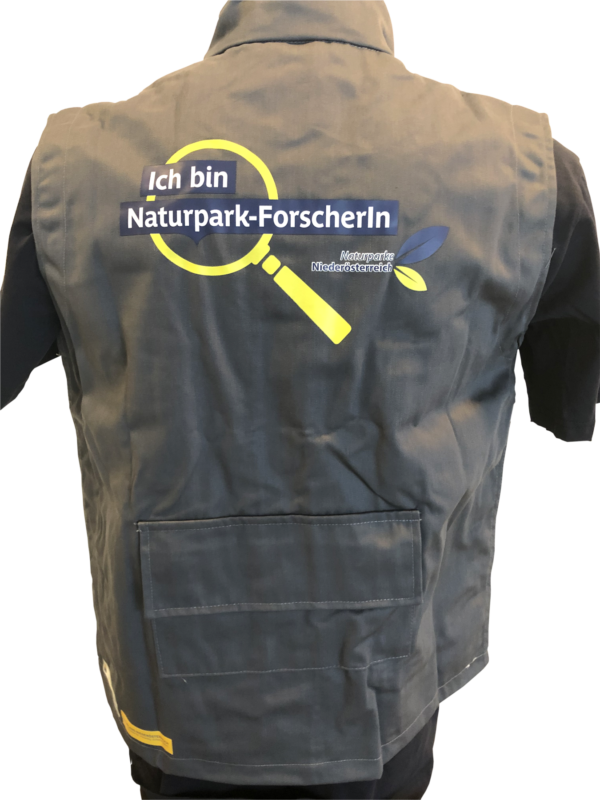 Forscherwesten Rückenseite mit Druck