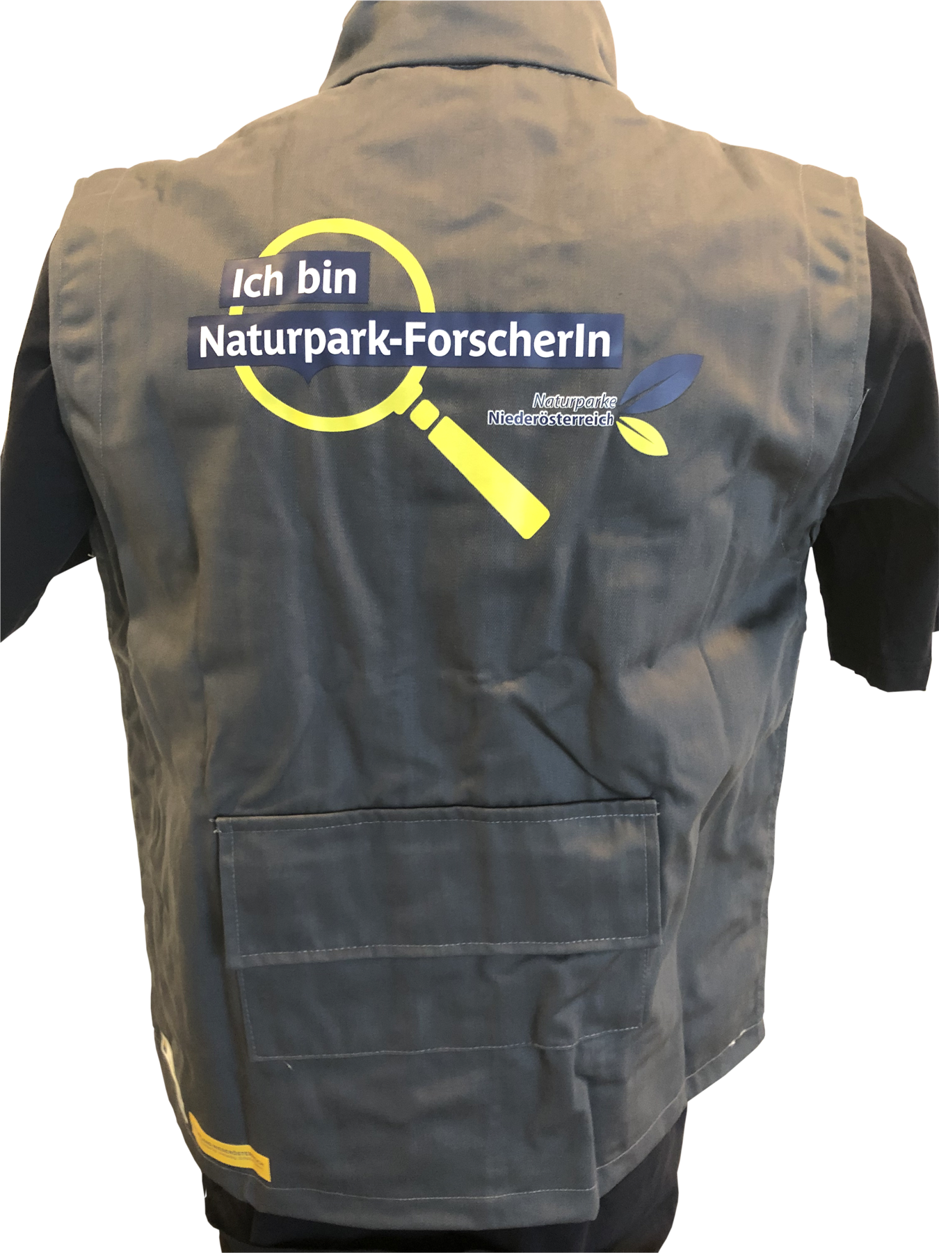 Forscherwesten Rückenseite mit Druck