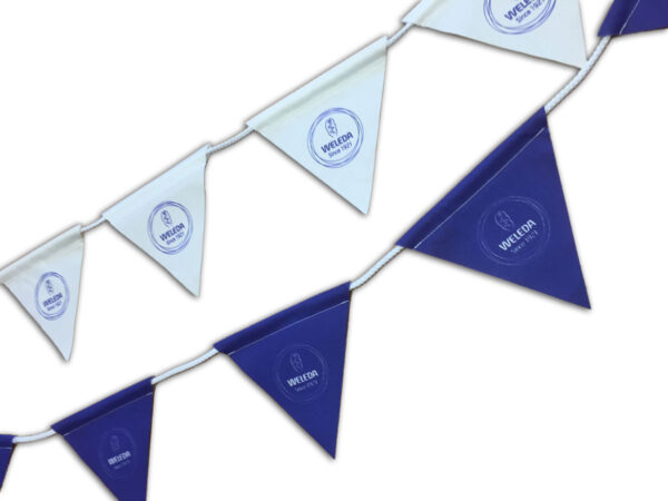 Wiederverwendbare Wimpelkette aus Ökotex-Baumwolle mit Logo