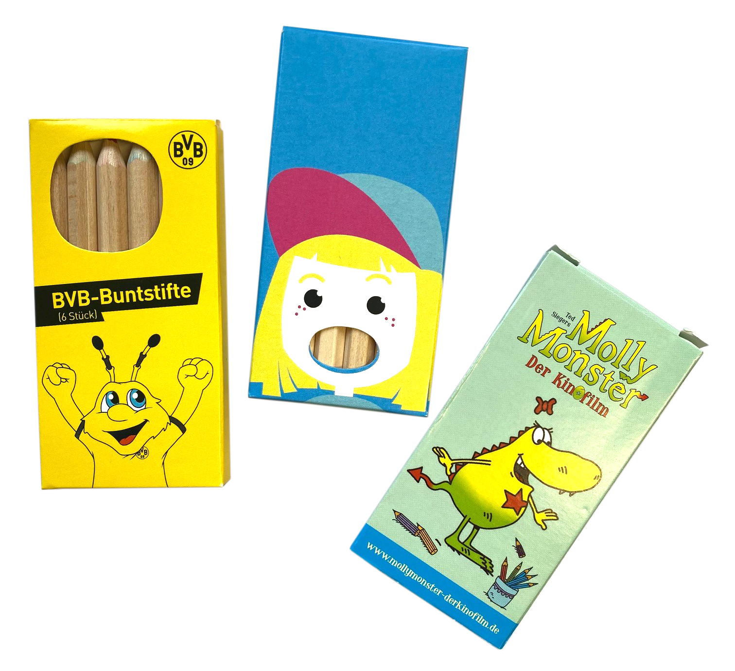 Buntstifte-Sets mit verschiedenen Stanzen