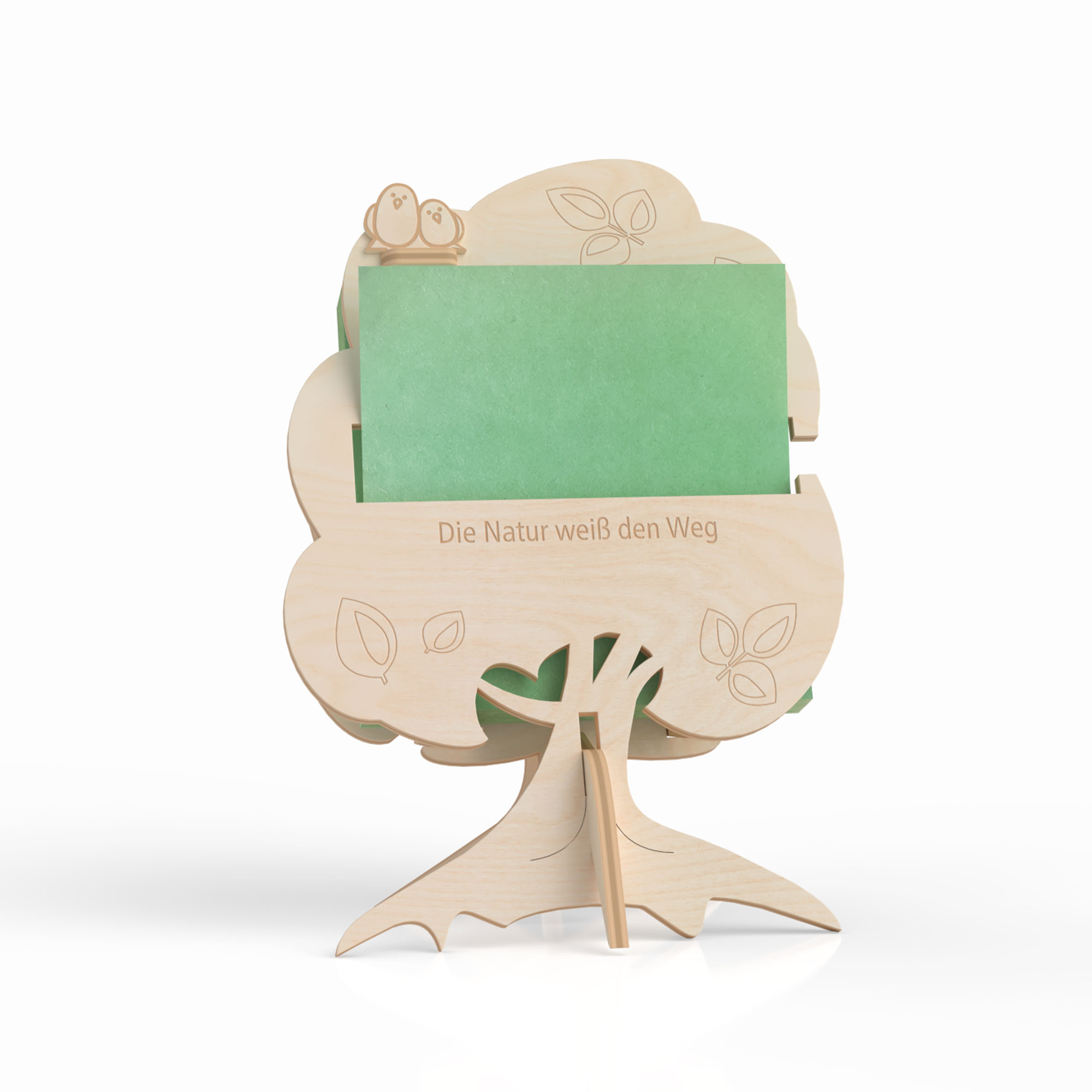 Zettelspender aus FSC-zertifiziertem Birkenholz Baum