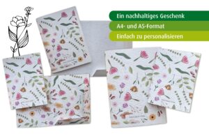 Dokumentenmappen aus Samenpapier in verschiedenen Größen