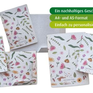 Dokumentenmappen aus Samenpapier in verschiedenen Größen