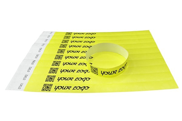 Papiereintrittsbänder gelb mit 1-fabigem schwarzen Druck